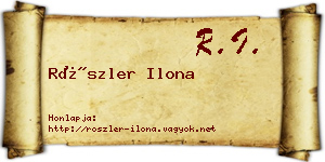 Röszler Ilona névjegykártya